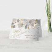 Kerstballen, Snowflakes, Lichten Company Greeting Feestdagen Kaart (Voorkant)