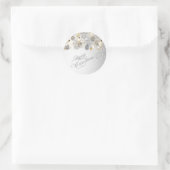 Kerstballen, Snowflakes, Lichten, Vrolijk Kerstfee Ronde Sticker (Tas)