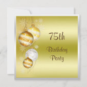 Kerstballen & sterren 75e verjaardag kaart (Voorkant)