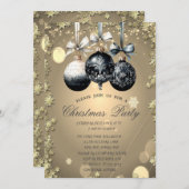 Kerstballen, Sterren Kerstmis Bedrijf Partij Kaart (Voorkant / Achterkant)