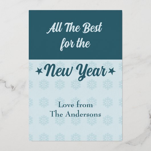 Kerstballen sterren sneeuwvlok foto's blauw folie feestdagenkaart (Achterkant)