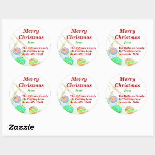 Kerstballen Sticker - Groot (Vel)