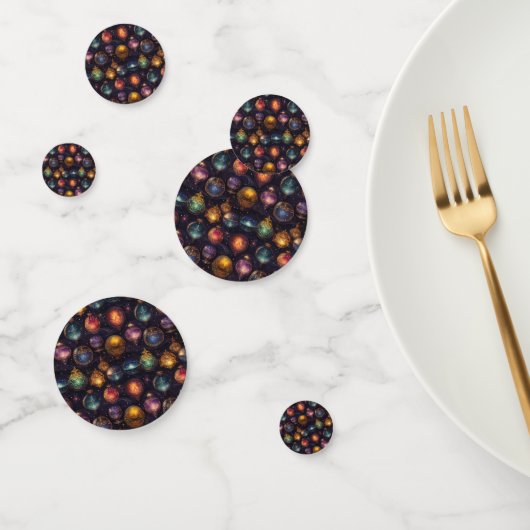 Kerstballen tafel Confetti (Groep)