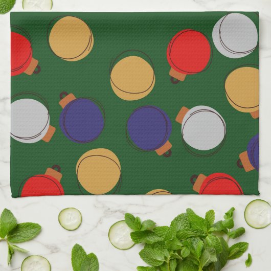 kerstballen theedoek (Gevouwen)