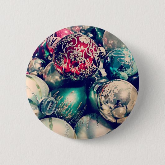 Kerstballen uit grootmoeders tijd ronde button 5,7 cm (Voorkant)