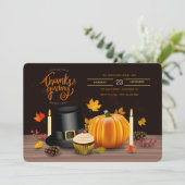 Kerstballen uitnodiging voor Thanksgiving Day (Staand voorkant)