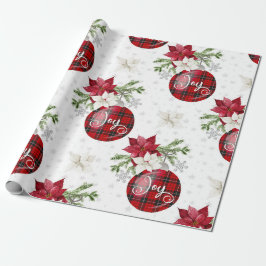 Kerstballen van vreugde cadeaupapier