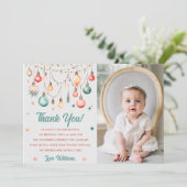 Kerstballen Verjaardagsfeestje Dank je kaart (Staand voorkant)