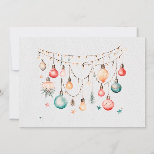 Kerstballen Verjaardagsfeestje Dank je kaart (Achterkant)