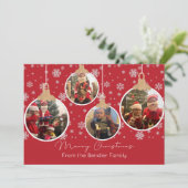 kerstballen Vier Fotokaarten Kaart (Staand voorkant)
