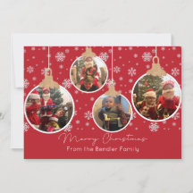 kerstballen Vier Fotokaarten