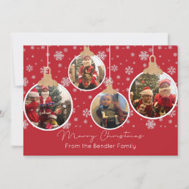 kerstballen Vier Fotokaarten Kaart