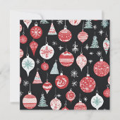 Kerstballen Zwart Feestdagenkaart (Voorkant)