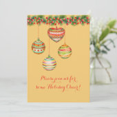 Kerstballenfeest in de kleurrijke Waterverf Kaart (Staand voorkant)