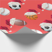 Kerstballer Sports Funny Santa Holiday Cadeaupapier (Hoek)