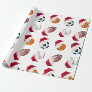 Kerstballer Sports Funny Santa Holiday Cadeaupapier