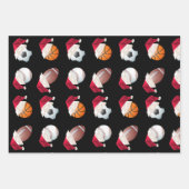Kerstballer Sports Funny Santa Holiday Inpakpapier Vel (Voorkant 2)
