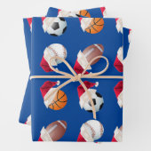 Kerstballer Sports Funny Santa Holiday Inpakpapier Vel (In situ)