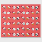 Kerstballer Sports Funny Santa Holiday Wrappi Cadeaupapier (Vlak)