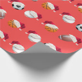 Kerstballer Sports Funny Santa Holiday Wrappi Cadeaupapier (Hoek)