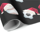 Kerstballer Sports Funny Santa Holiday Wrappi Cadeaupapier (Rol Hoek)