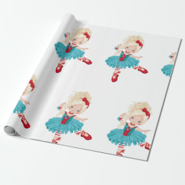 Kerstballerina Cadeaupapier