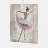 Kerstballerina Glas Ornament (Voorkant links)