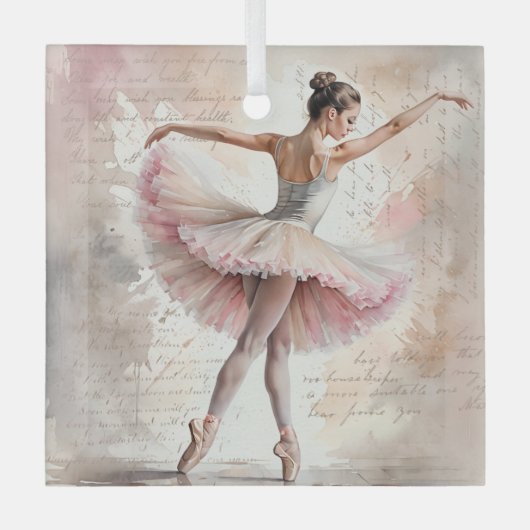 Kerstballerina Glas Ornament (Voorkant)