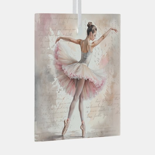 Kerstballerina Glas Ornament (Voorkant Rechts)