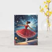 Kerstballerina Kaart (Gele Bloem)