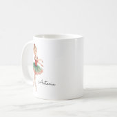 Kerstballerina meisje  koffiemok (Voorkant links)