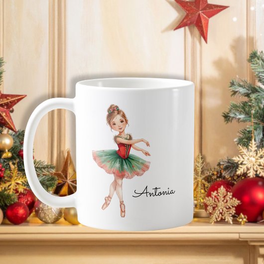 Kerstballerina meisje  koffiemok