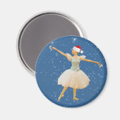 Kerstballerina met Castanets Magnet (Voorkant / Achterkant)