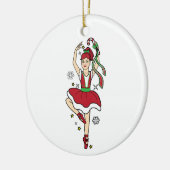 Kerstballerina met snoepriet keramisch ornament (Links)