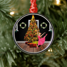 Kerstballerina Metalen Ornament