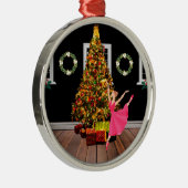 Kerstballerina Metalen Ornament (Rechts)