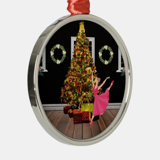 Kerstballerina Metalen Ornament (Rechts)
