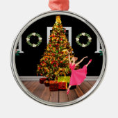 Kerstballerina Metalen Ornament (Voorkant)
