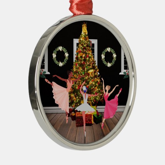 Kerstballerinas Metalen Ornament (Rechts)