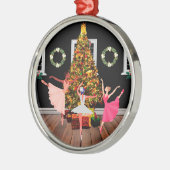 Kerstballerinas Metalen Ornament (Links)