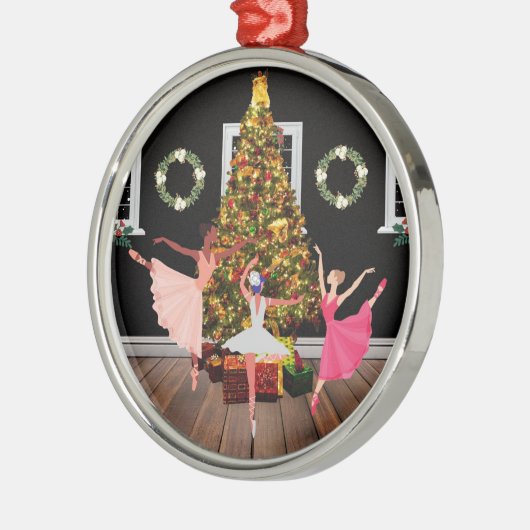 Kerstballerinas Metalen Ornament (Links)