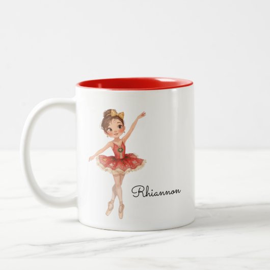 Kerstballetdanseres Tweekleurige Koffiemok (Links)