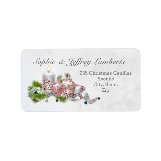 Kerstballetjes, kaars, dennen etiket (Voorkant)