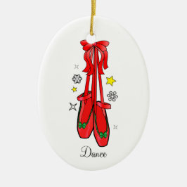 kerstballetschoenen keramisch ornament