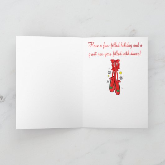 Kerstballetschoenen Naam  Kaart (Binnen)