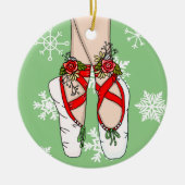 Kerstballetslippers, speciaal aangepast keramisch ornament (Voorkant)