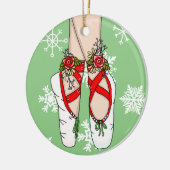 Kerstballetslippers, speciaal aangepast keramisch ornament (Links)