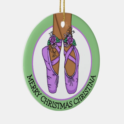 Kerstballetslippers, speciaal aangepast keramisch ornament (Rechts)