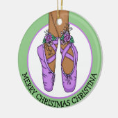 Kerstballetslippers, speciaal aangepast keramisch ornament (Links)