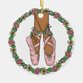 Kerstballetslippers, speciaal aangepast keramisch ornament (Voorkant)